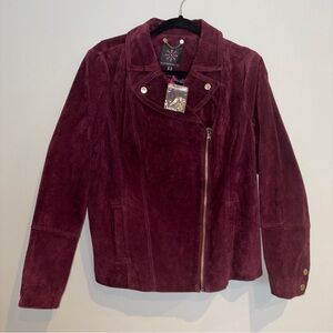 Isaac Mizrahi Deep Burgundy Leather Jacket